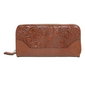 Women FRYE AND CO. Tan Floral Embossed Wallet